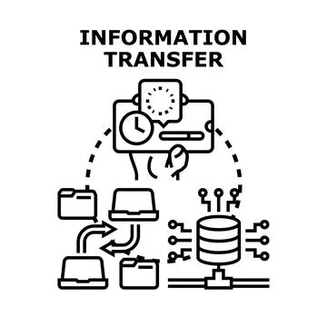 Information transfer concept connecting data between devices Stock Illustration