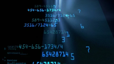 Information transfer digital numbers with blue glow Stock Footage 49363975