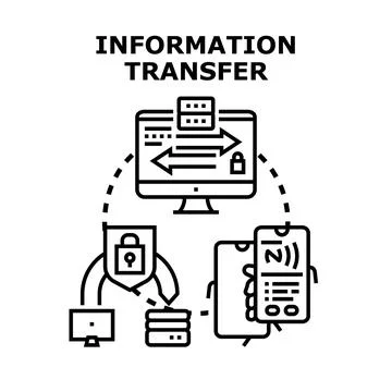 Information transfer technology for secure data exchange Stock Illustration