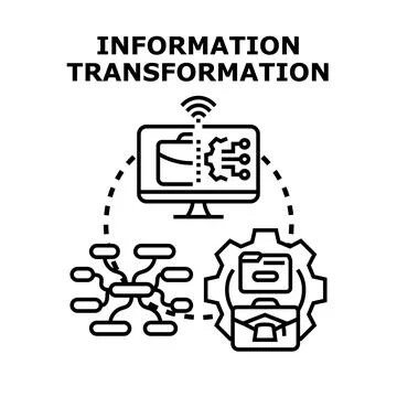 Information transformation concept showing data processing and organization Stock Illustration