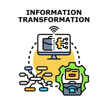 Information transformation concept showing data processing and organization Stock Illustration