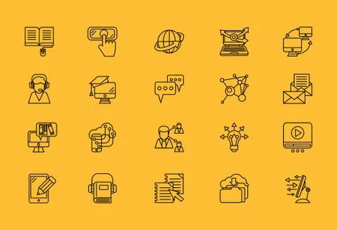 Information Transmission in E-learning Illustrazione stock