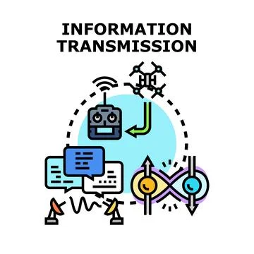 Information transmission global digital data sharing concept Stock Illustration