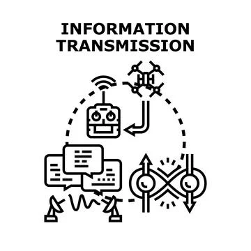 Information transmission global digital data sharing concept Stock Illustration
