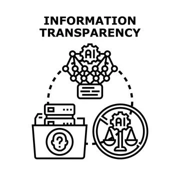 Information transparency system for artificial intelligence data Stock Illustration