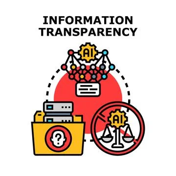 Information transparency system for artificial intelligence data Stock Illustration