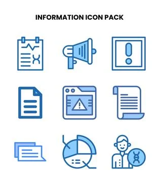 Information Two Colour Bundle Icons Pack Stock-Illustration