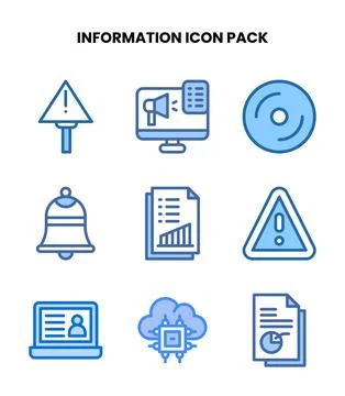 Information Two Colour Bundle Icons Pack 库存插图