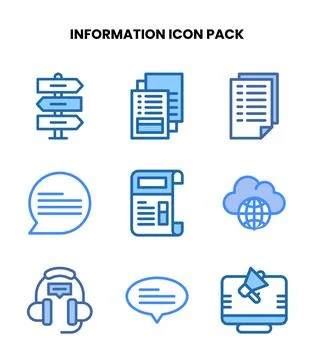 Information Two Colour Icons Pack Stock Illustration