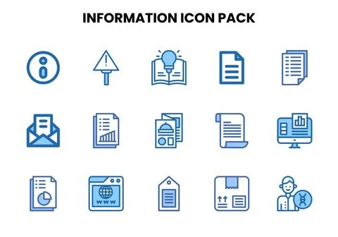 Information Two Colour Scalable Icons Pack Illustrazione stock