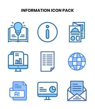 Information Two Colour Scalable Icons Pack 스톡 일러스트