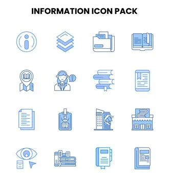 Information Two Colour SVG Icons Pack Stock Illustration