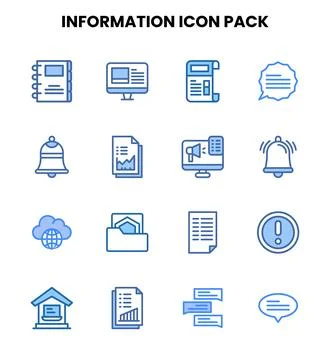 Information Two Colour Vector Icons Pack Ilustración de archivo