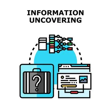Information uncovering process and data analysis concept Stock Illustration