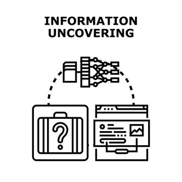 Information uncovering process and data analysis concept Stock Illustration