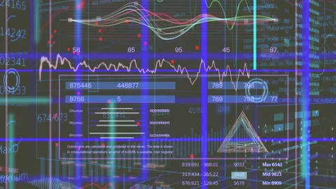 The information on a virtual holographic screen Stock Footage 142855065
