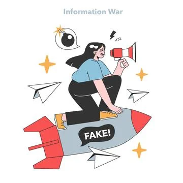 Information War. Flat vector illustration. Stock Illustration