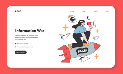 Information War. Flat vector illustration. Stock Illustration