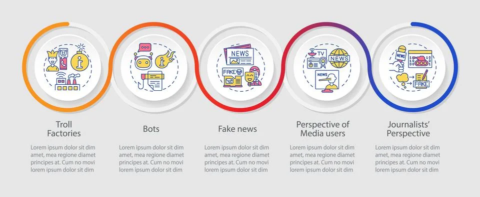 Information war over Internet loop infographic template 스톡 일러스트