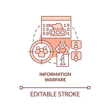 Information warfare red concept icon Stock Illustration