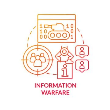 Information warfare red gradient concept icon Stock Illustration