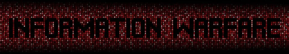 Information Warfare text on hex code illustration Stock Illustration