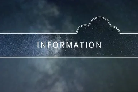 INFORMATION word cloud Concept. Space background. Stock Photos