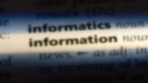 Information word in a dictionary. Stock Footage 99561246