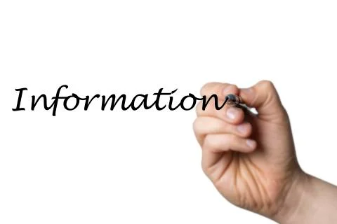Information written by a hand Stock Photos