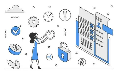 Informational data research Illustrazione stock