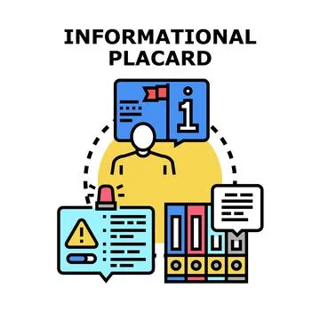 Informational placard concept presenting data and important messages Stock Illustration