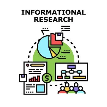Informational research collecting data analysis planning 스톡 일러스트