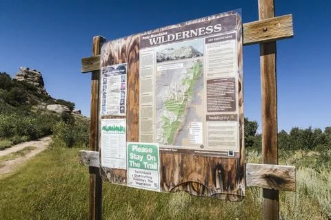 Informational sign at beginning of Ruby Crest National Recreation Trail, Elko, Stock Photos