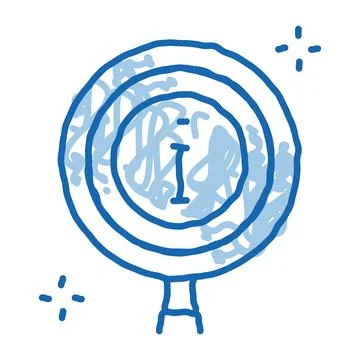 Informational study doodle icon hand drawn illustration Illustrazione stock