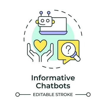 Informative chatbots multi color concept icon Stock Illustration