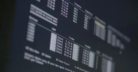 Informative computer screen showing different numbers, concept of hacking Stock Footage 237661092
