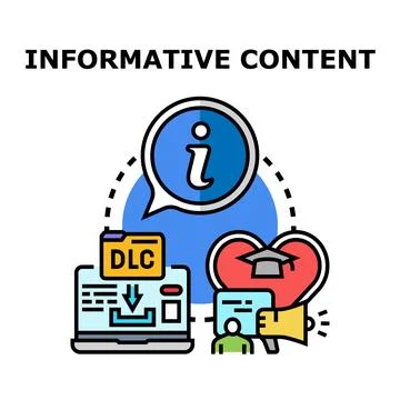 Informative content sharing, education, and digital learning Illustrazione stock