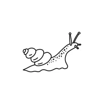 Informative flyer, snail striving forward sketch. Stock Illustration