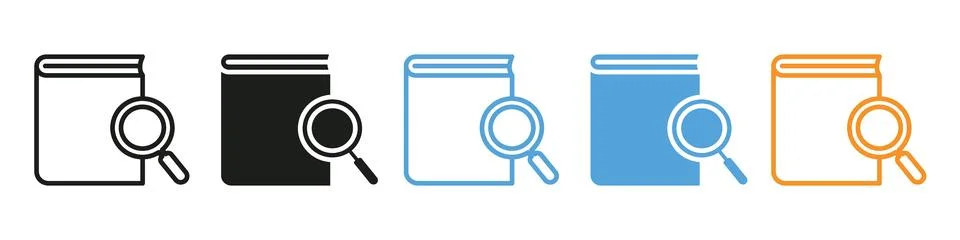 Informative Guide Book and Technical Manual Vector Icons for Machinery and .. 스톡 일러스트