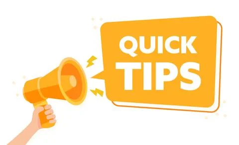 Informative Quick Tips Announcement with Hand Holding a Megaphone Illustration Stock-Illustration