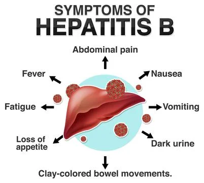 Informative symptoms of Hepatitis B Stock Illustration