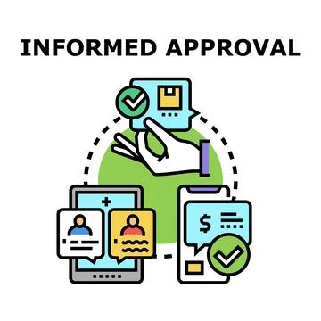 Informed approval concept detailing a digital process イラスト素材