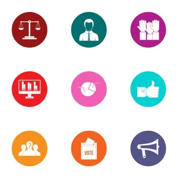 Informed choice icons set, flat style Ilustração Stock