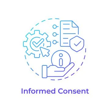 Informed consent blue gradient concept icon Stock Illustration