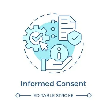 Informed consent soft blue concept icon Stock Illustration