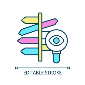 Informed decision making RGB color icon Stock Illustration