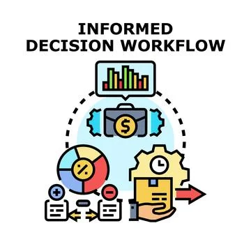 Informed decision workflow process vector illustration Stock Illustration
