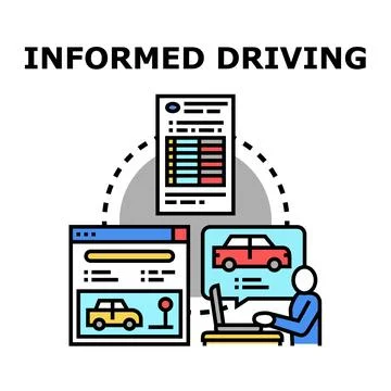 Informed driving, vehicle data analysis and reporting Stockillustratie