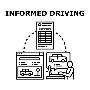 Informed driving, vehicle data analysis and reporting Stock Illustration