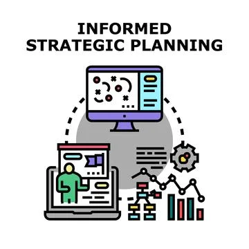 Informed strategic planning process with data analysis Stock Illustration
